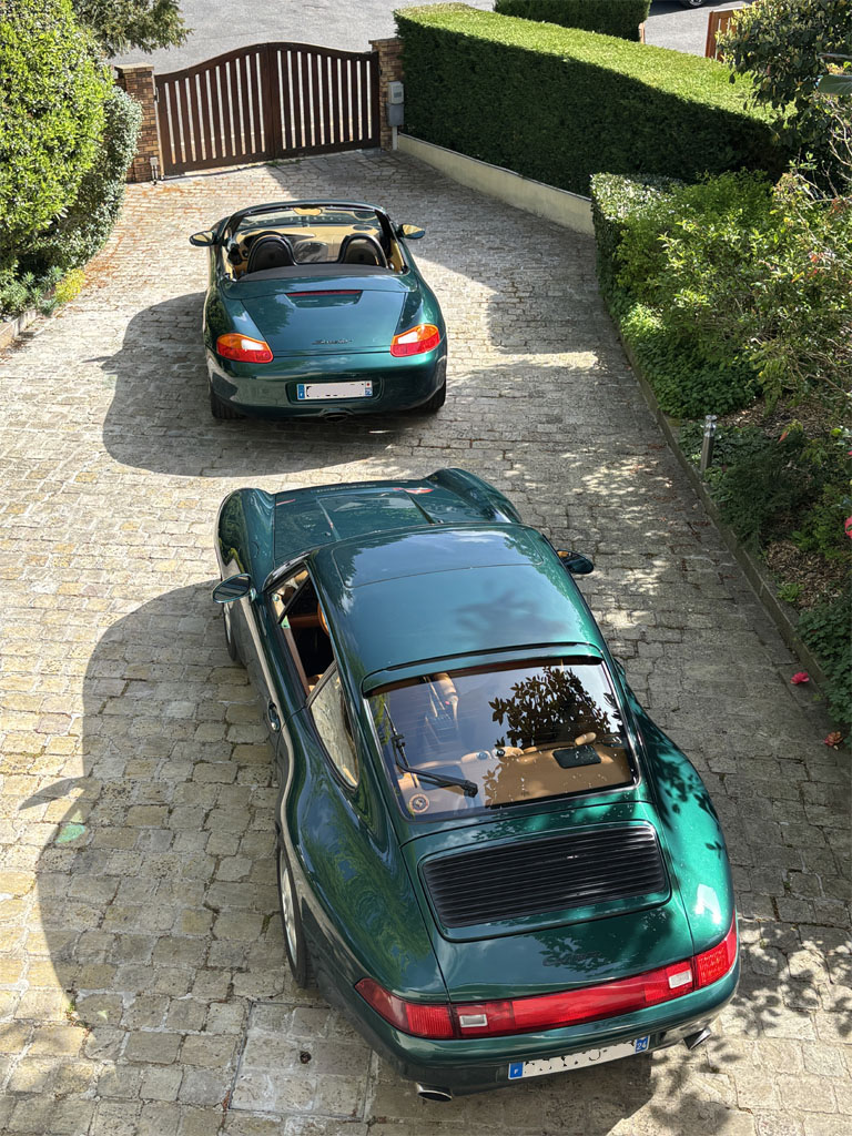 Porsche 986 et 993 vertes